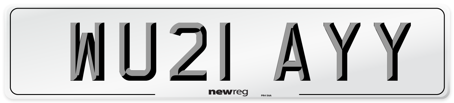 WU21 AYY Number Plate from New Reg